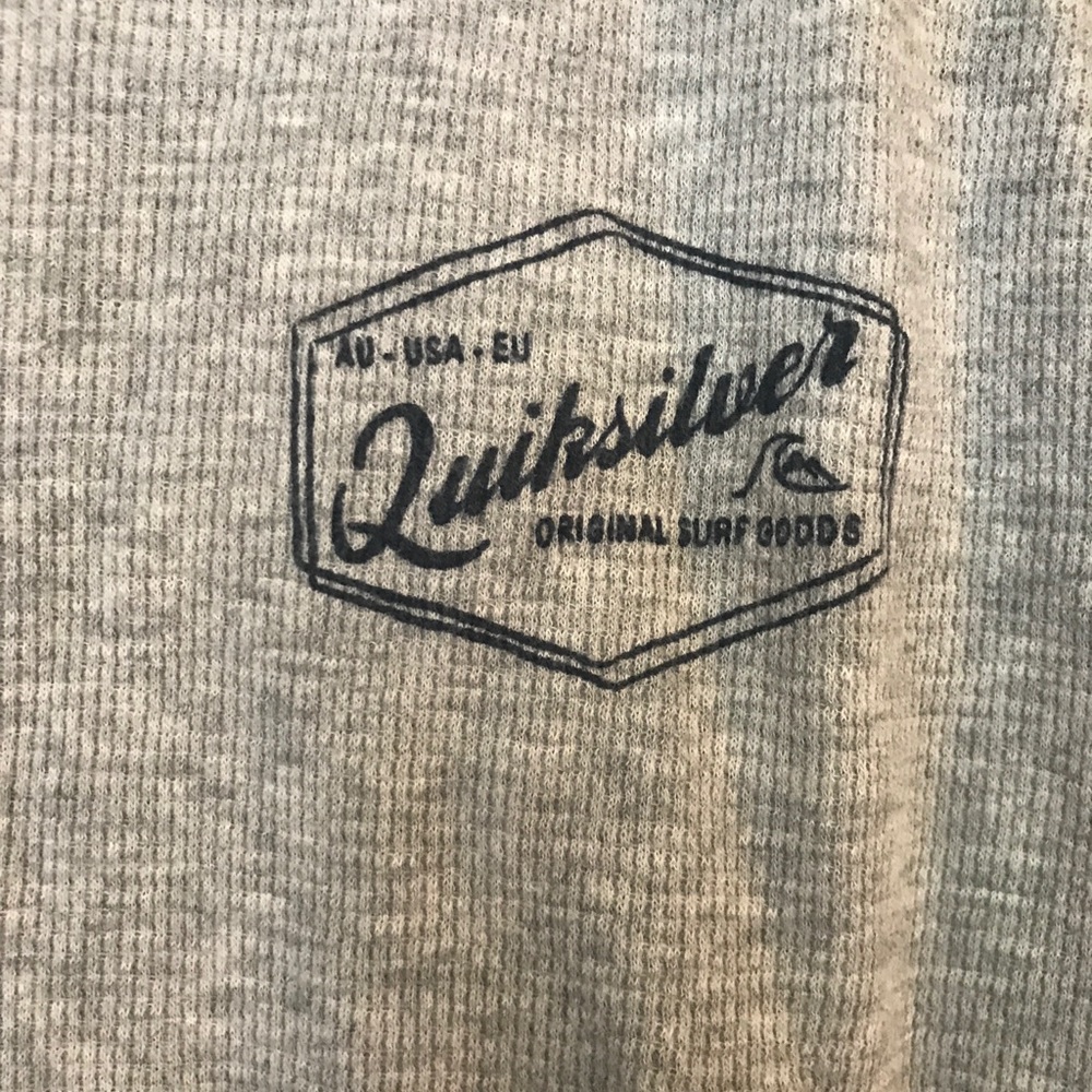 Gray and navy Quiksilver Henley long sleeve - Picture 2 of 3